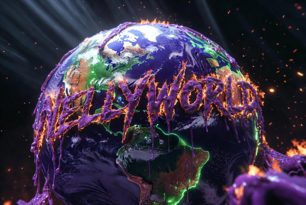 NellyWorld globe with fire and slime drip — Back For It All